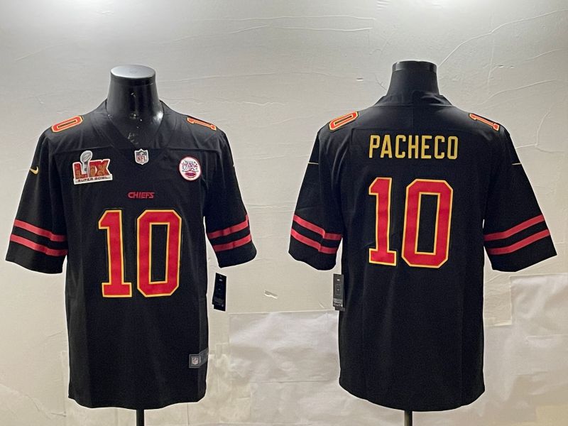 Men Kansas City Chiefs #10 Pacheco Black 2025 Nike Vapor Limited NFL Jersey style 4